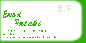 emod pataki business card